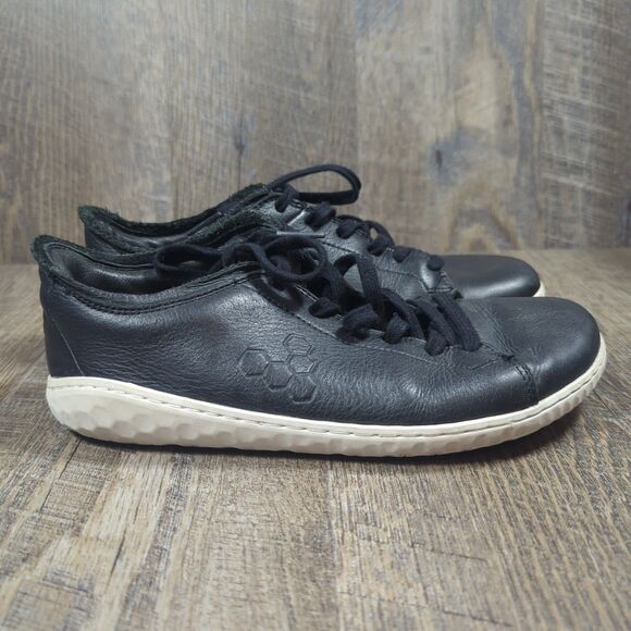 Vivobarefoot Geo Court III Black Leather Women’s Sneaker Shoes Size EU 35 US 4.5 - Picture 2 of 13
